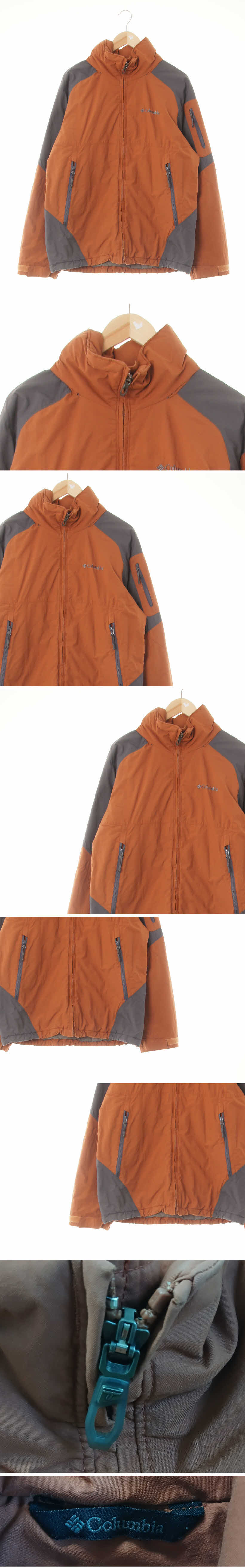 콜롬비아 바람막이집업점퍼 콜롬비아 오렌지브라운차콜 바람막이집업점퍼