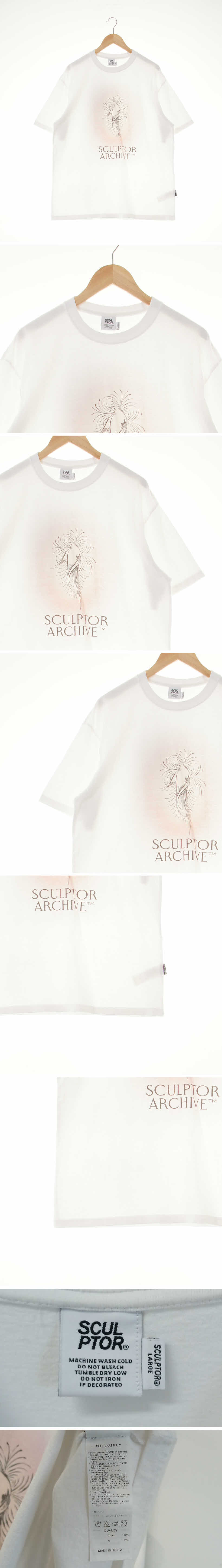 sculptor 옴브레터루즈반팔티 sculptor 화이트 프린팅 면 옴브레터루즈반팔티