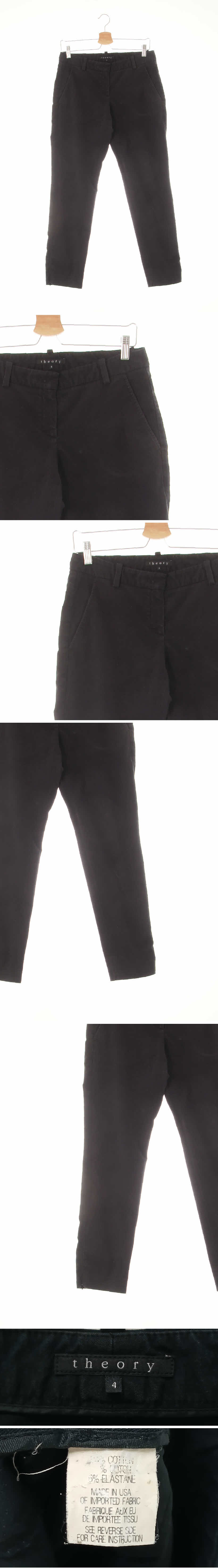 띠어리 하이텐션치노팬츠 띠어리 블랙 면혼방 하이텐션치노팬츠