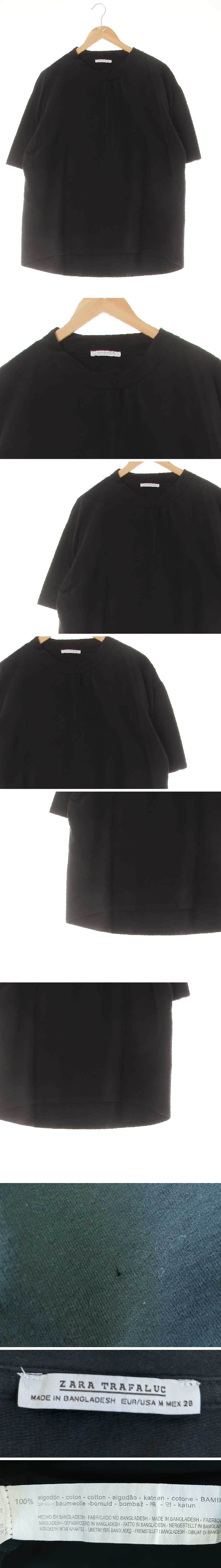 자라 블랙 면 크루넥베이직반팔티