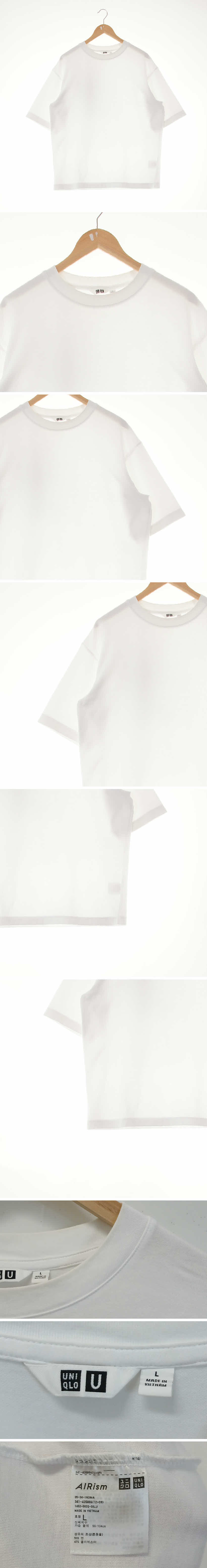 유니클로 크루넥루즈반팔티 유니클로 화이트 에어리즘 크루넥루즈반팔티