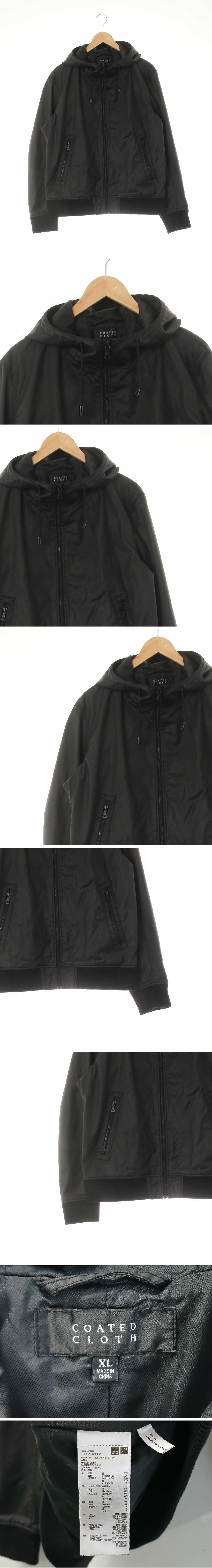 uniqlo 반광하이넥후드점퍼 uniqlo 블랙 면 반광하이넥후드점퍼