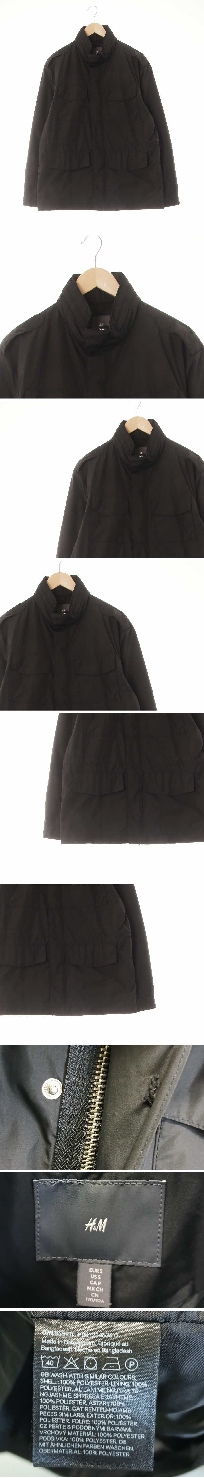 h&m 블랙 무광하이넥방풍자켓
