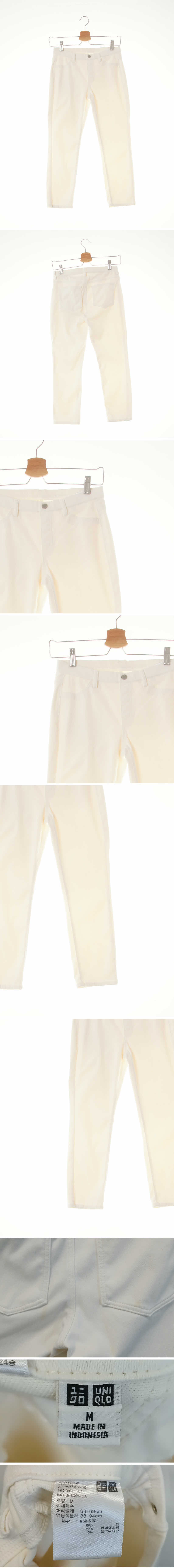 유니클로 아이보리 면혼방 데님라이크제깅스