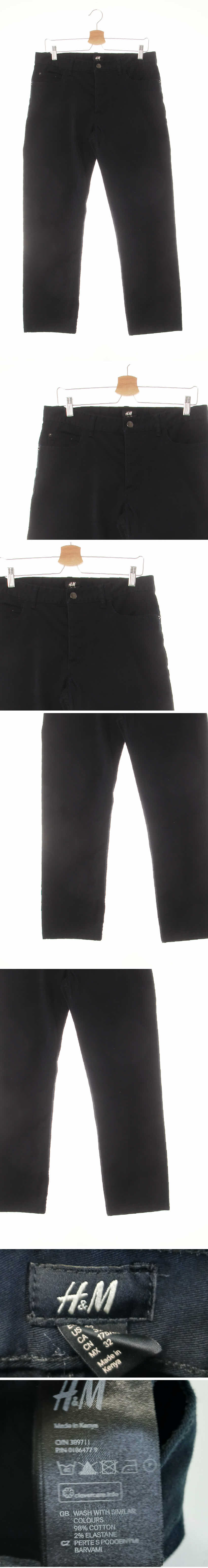 h&m 로우베이직팬츠 h&m 블랙 면혼방 로우베이직팬츠
