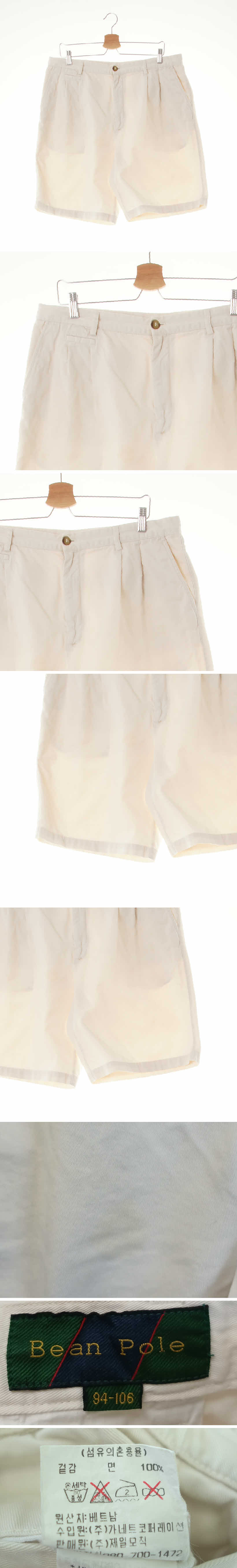 빈폴 투턱치노반바지 빈폴 아이보리 면 투턱치노반바지