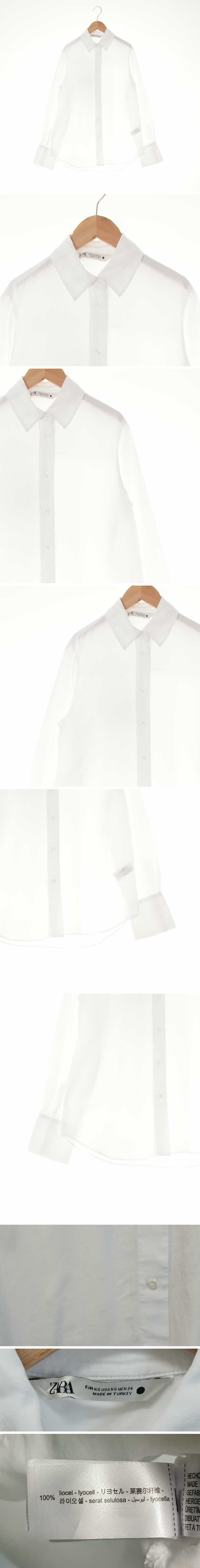 자라 기본긴팔셔츠 자라 화이트 기본긴팔셔츠
