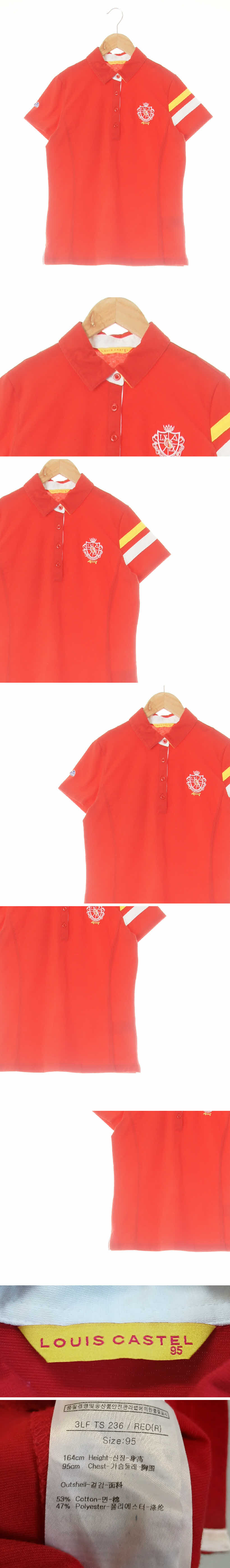 루이까스텔 슬림절개카라반팔티 루이까스텔 레드 면 슬림절개카라반팔티