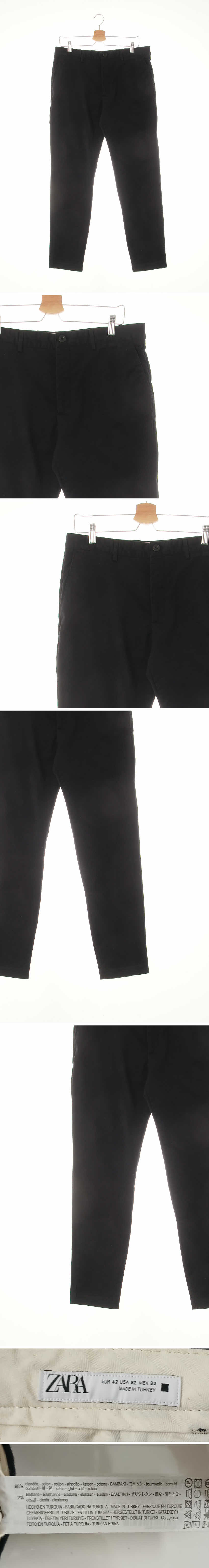 자라 텐션치노팬츠 자라 블랙 면혼방 텐션치노팬츠