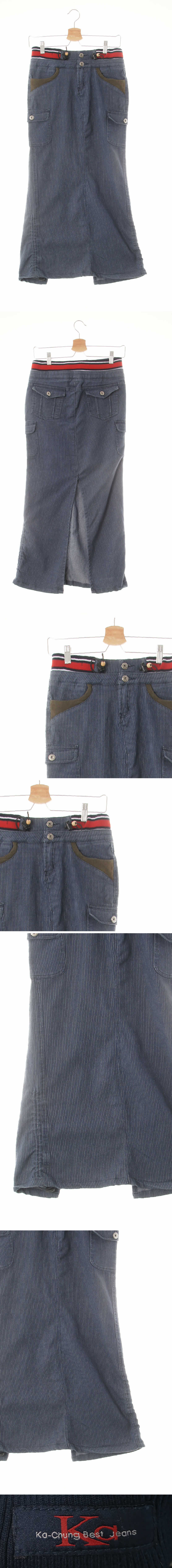 kachung jeans 듀엣버튼레이어드롱스커트 kachung jeans 진청 스트라이프 데님 듀엣버튼레이어드롱스커트