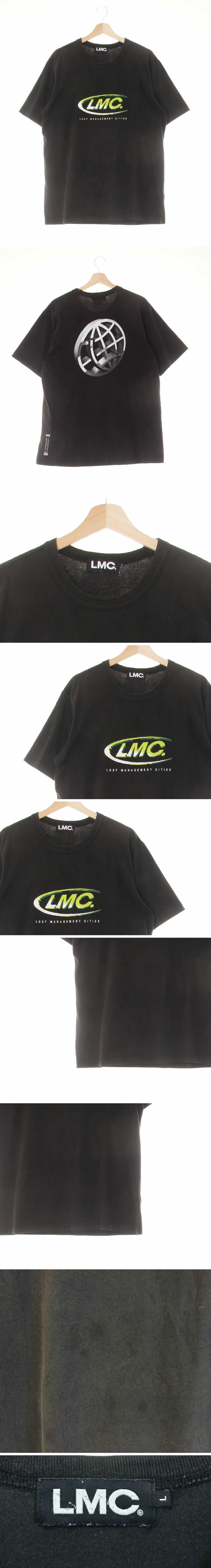 lmc 빅로고레터링라운드반팔티 lmc 블랙 프린팅 면혼방 빅로고레터링라운드반팔티