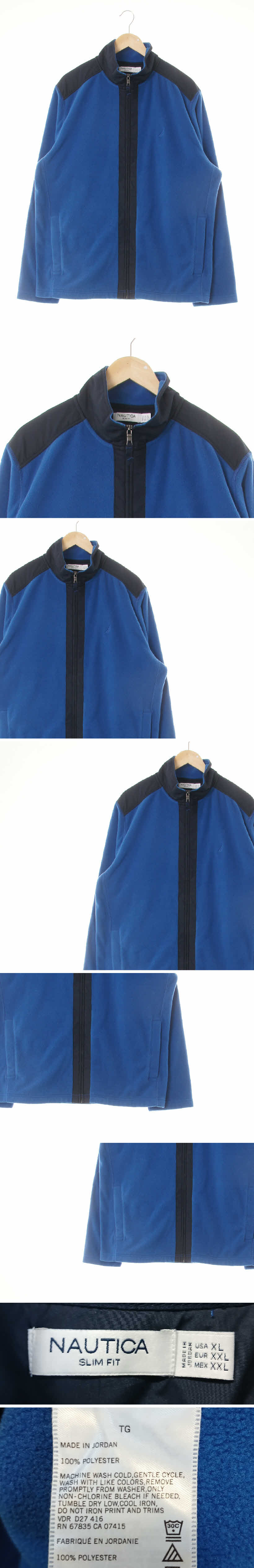 nautica 우븐배색플리스집업점퍼 nautica 블루 우븐배색플리스집업점퍼