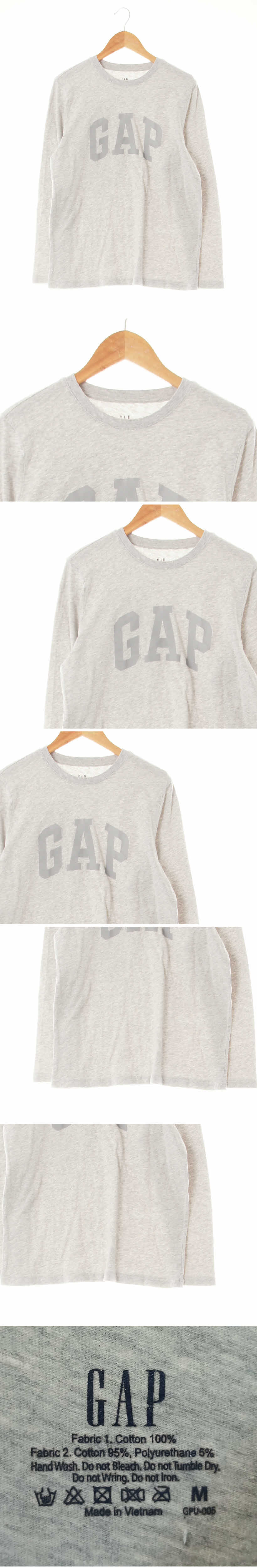 gap 톤온톤빅로고긴팔티 gap 멜란지그레이 면 톤온톤빅로고긴팔티