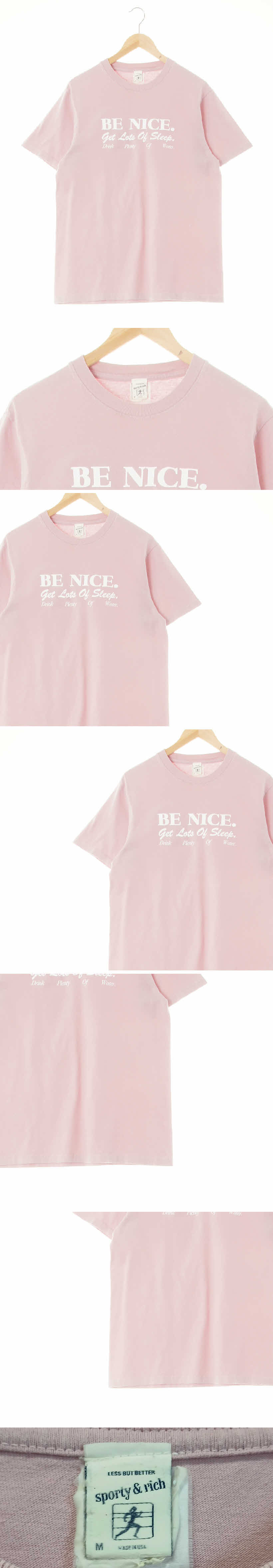 sporty&rich benice반팔티 sporty&rich 애쉬핑크 면 benice반팔티