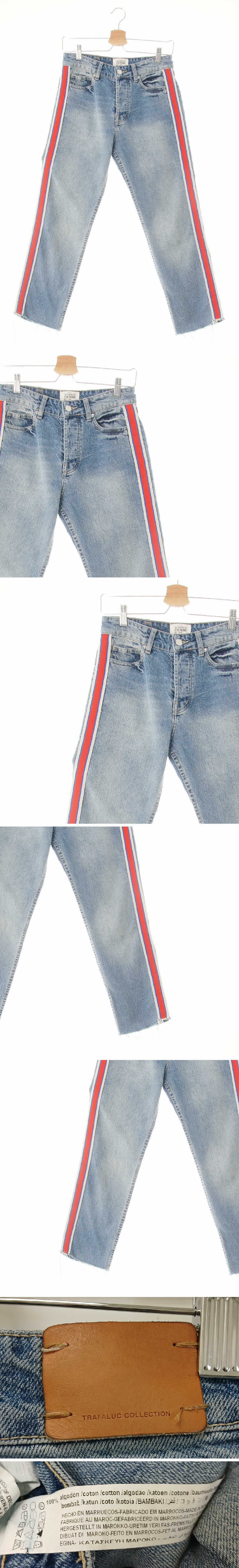 자라 라벨링슬림컷진 자라 블루 데님 라벨링슬림컷진