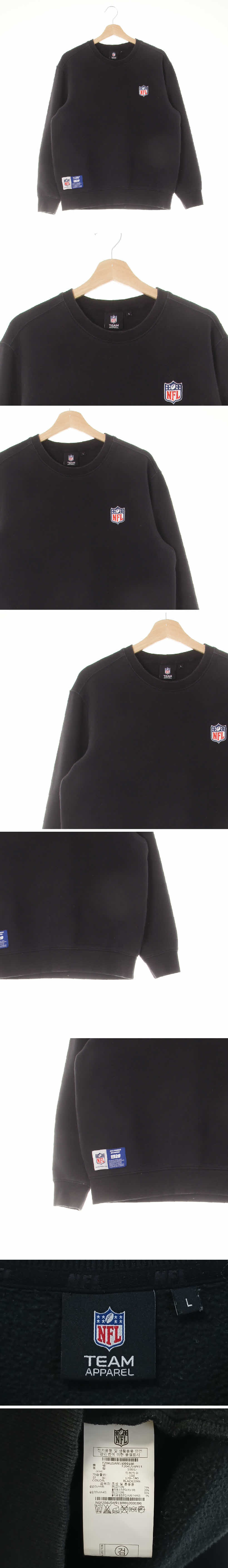NFL 자수패치스웨트셔츠 NFL 블랙 면혼방 자수패치스웨트셔츠