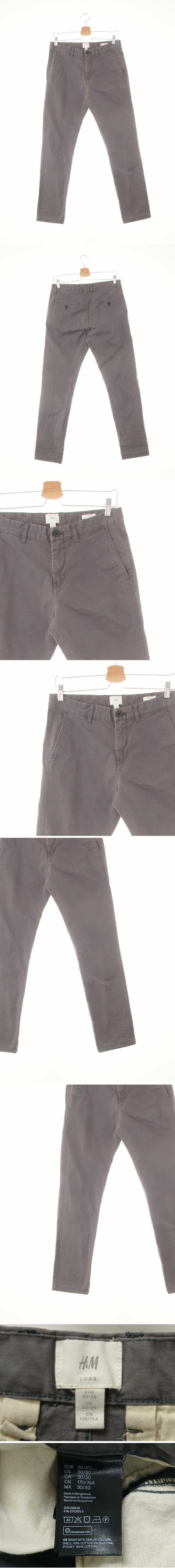 h&m 워싱슬림치노팬츠 h&m 그레이 면혼방 워싱슬림치노팬츠