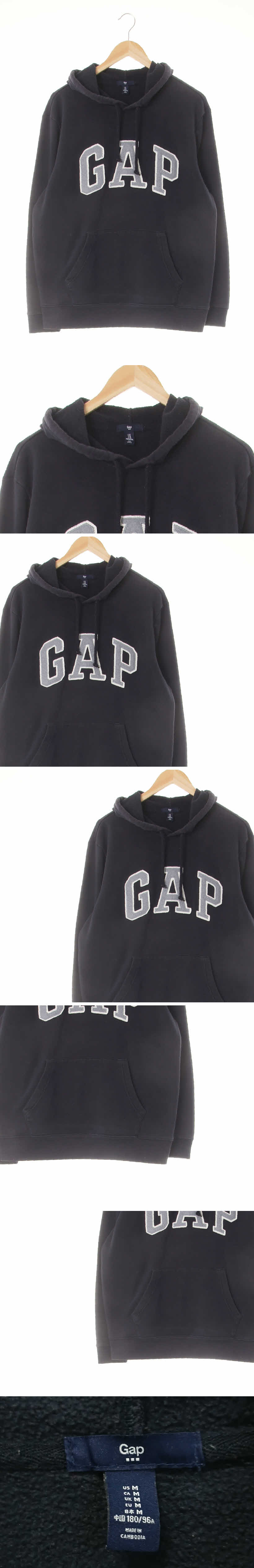 gap 빅패치로고레귤러후드티 gap 네이비 면혼방 빅패치로고레귤러후드티