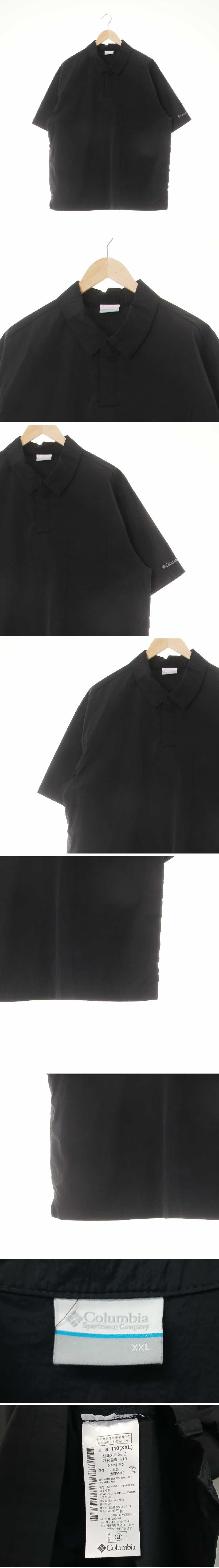 콜롬비아 바스락반팔바람막이티 콜롬비아 블랙 바스락반팔바람막이티