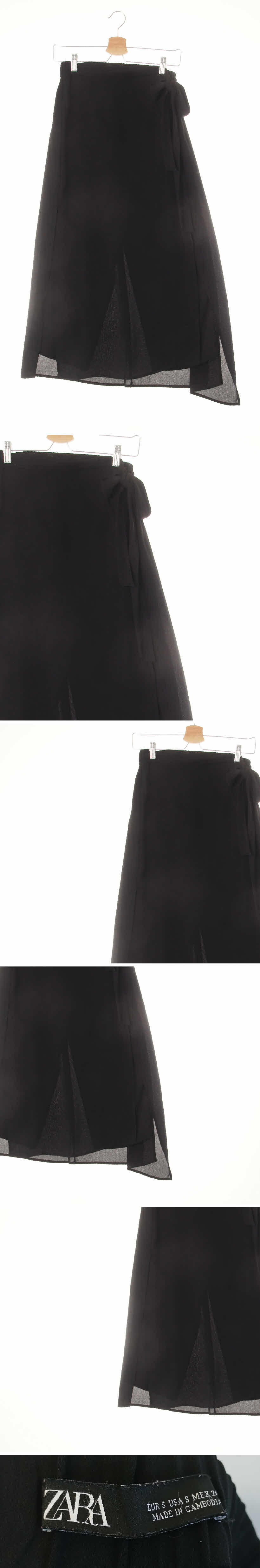 자라 블랙 랩슬릿롱팬츠