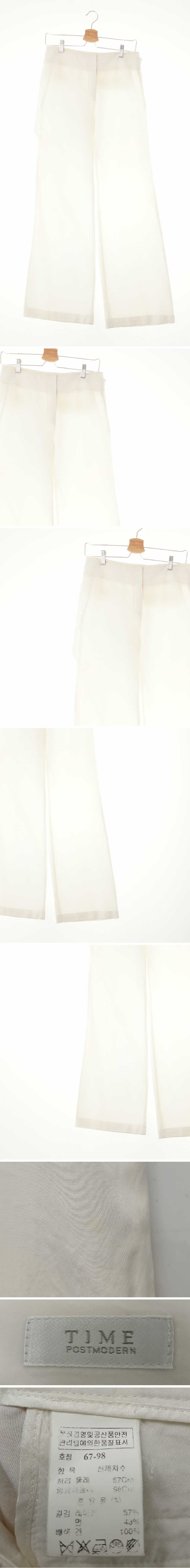 타임 플레어롱슬랙스팬츠 타임 아이보리 면혼방 플레어롱슬랙스팬츠