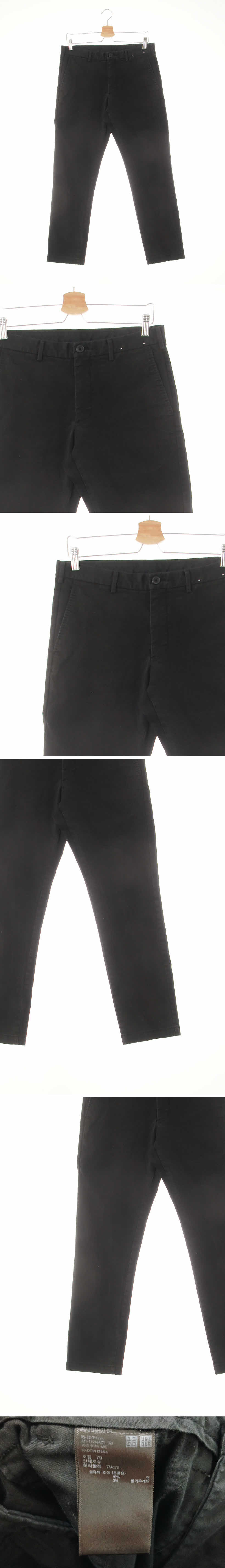 유니클로 텐션치노팬츠 유니클로 블랙 면혼방 텐션치노팬츠