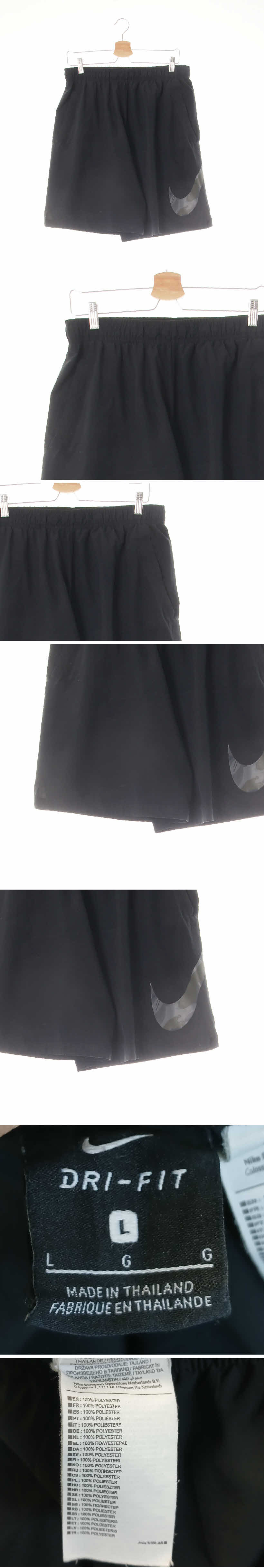 나이키 블랙 드라이핏 오버카모로고스포츠반바지