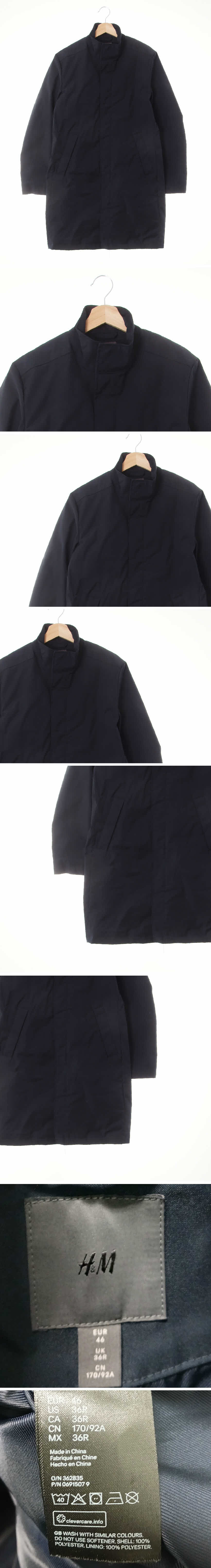 h&m 하이넥모던롱자켓 h&m 네이비 하이넥모던롱자켓