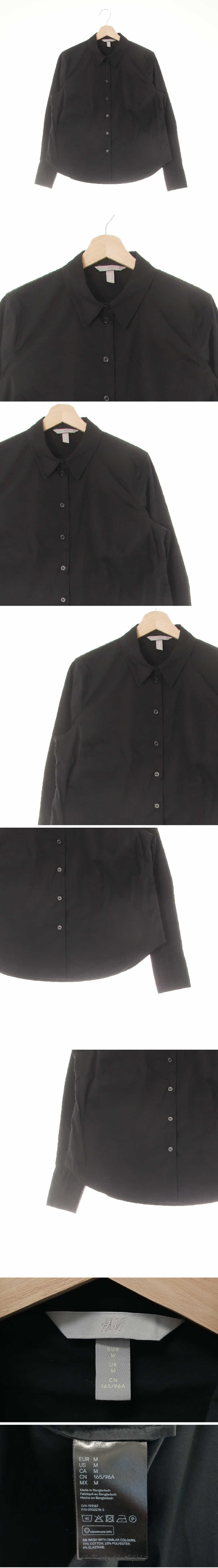 h&m 스트레치루즈셔츠 h&m 블랙 면혼방 스트레치루즈셔츠