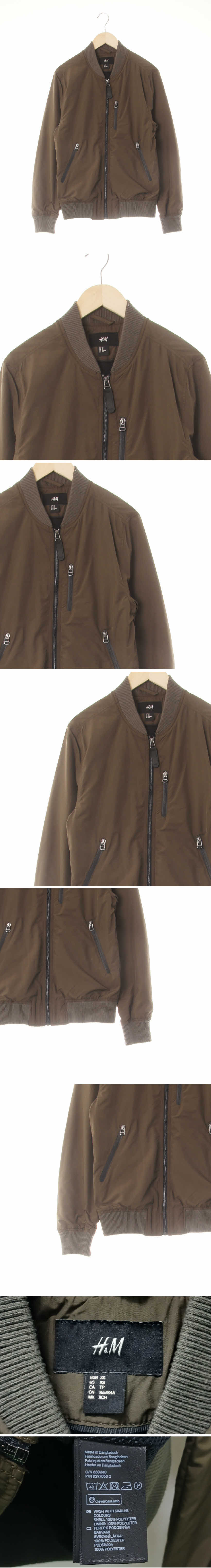 h&m 지퍼배색블루종 h&m 카키 지퍼배색블루종