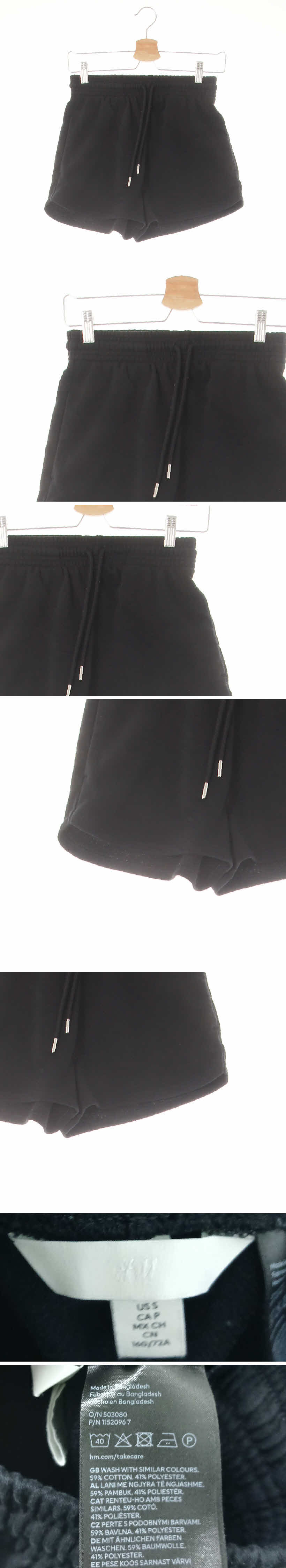 h&m 캐주얼숏츠 h&m 블랙 면혼방 캐주얼숏츠