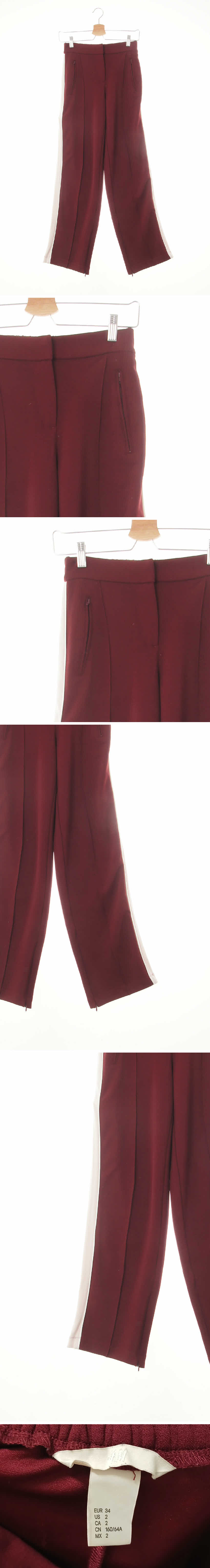 h&m 사이드배색핀턱팬츠 h&m 버건디 사이드배색핀턱팬츠