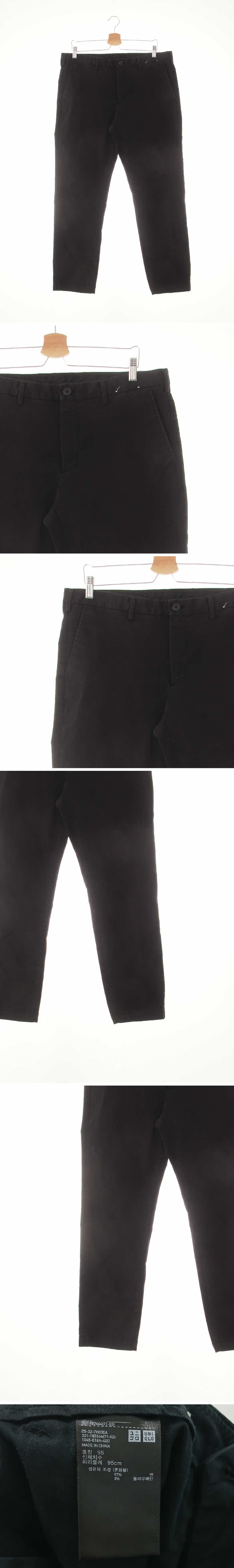 유니클로 텐션치노팬츠 유니클로 블랙 면혼방 텐션치노팬츠