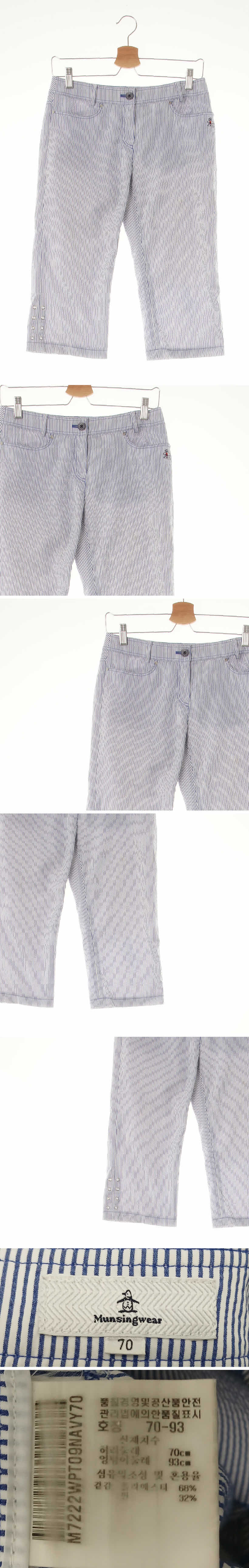 munsingwear 7부시어서커골프팬츠 munsingwear 화이트블루 스트라이프 면혼방 7부시어서커골프팬츠