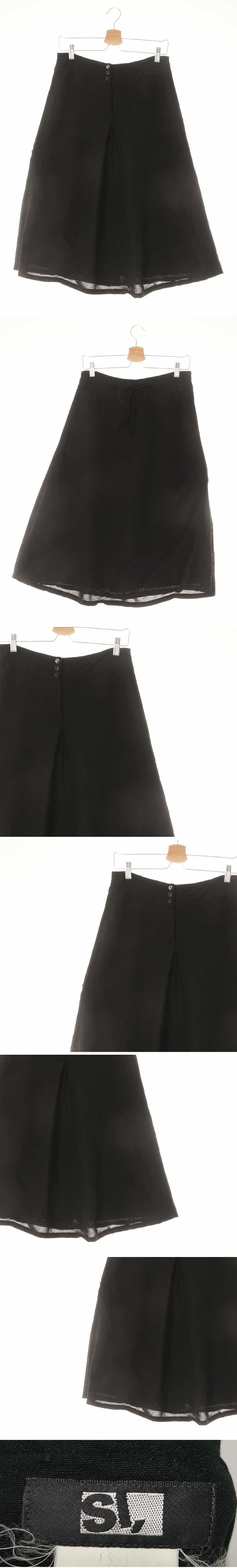 si A라인미디스커트 si 블랙 린넨혼방 A라인미디스커트