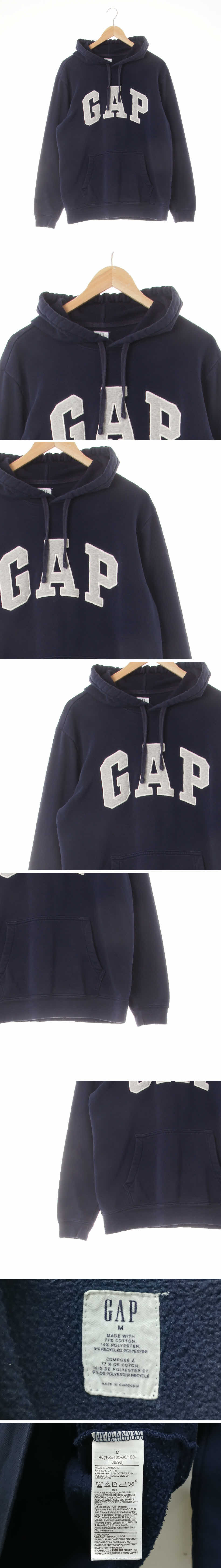 gap 패치레터링후드티 gap 네이비 면혼방 패치레터링후드티