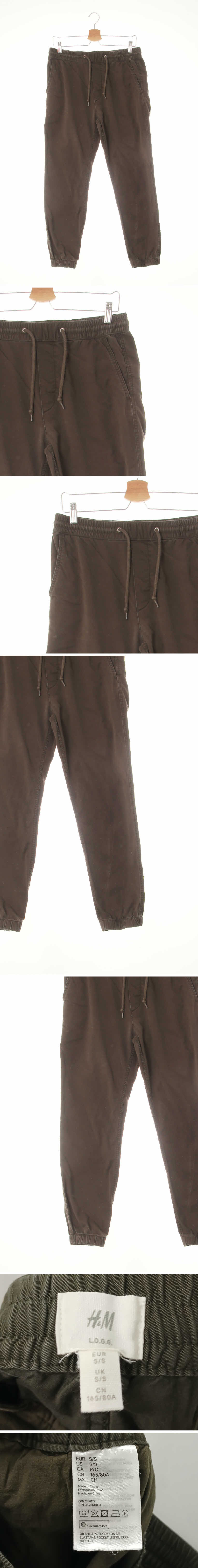 h&m 조거밴딩팬츠 h&m 카키 면혼방 조거밴딩팬츠