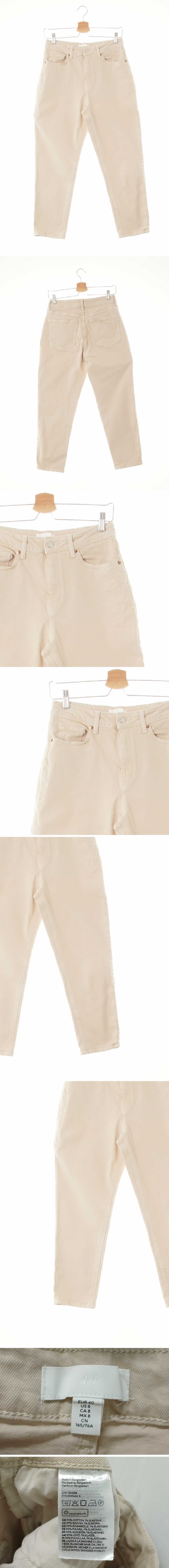 h&m 워싱세미배기핏진 h&m 샌드베이지 데님 워싱세미배기핏진