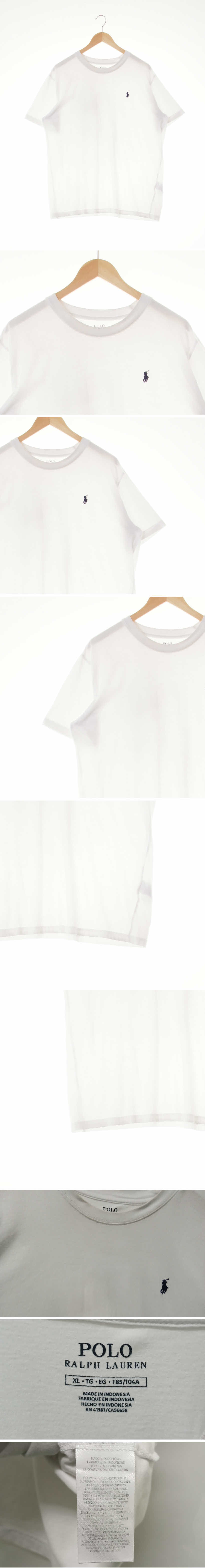 폴로 로고라운드기본반팔티 폴로 화이트 면 로고라운드기본반팔티