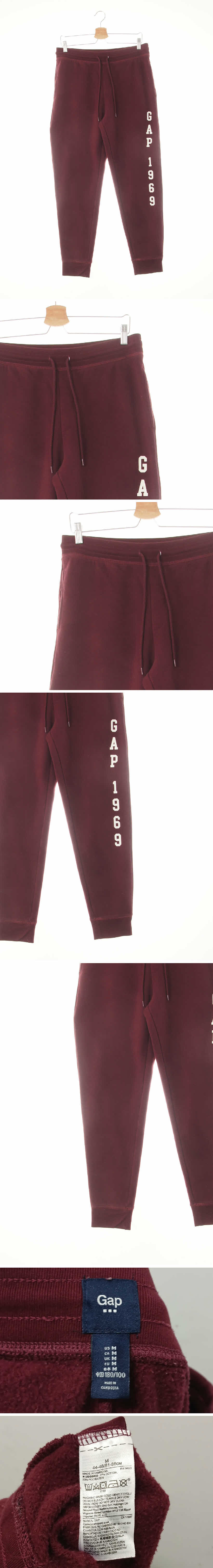 gap 레터링웜조거팬츠 gap 버건디 프린팅 면혼방 레터링웜조거팬츠