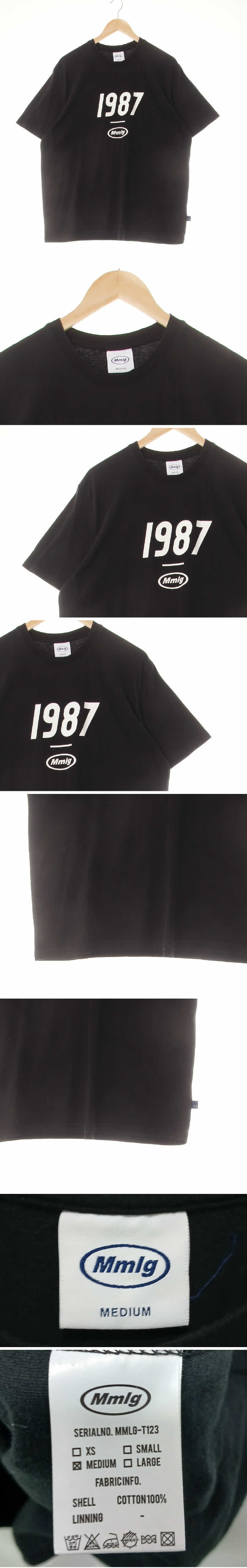 mmlg 로고1987반팔티 mmlg 블랙 프린팅 면 로고1987반팔티