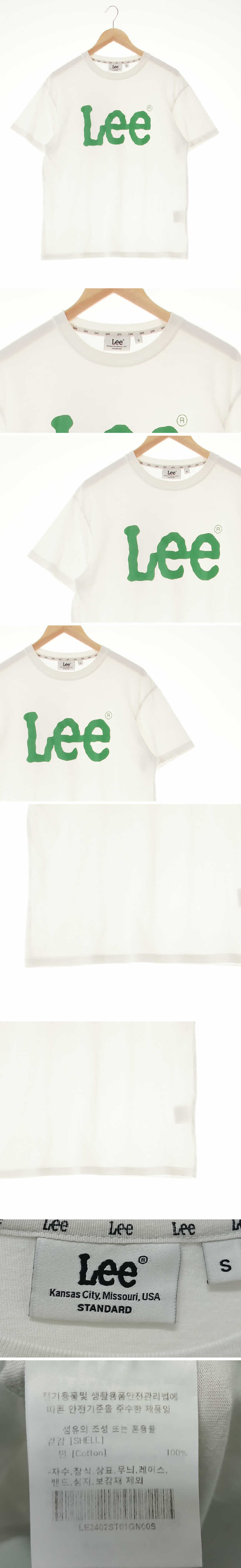 Lee 중앙빅로고스탠다드반팔티 Lee 화이트 프린팅 면 중앙빅로고스탠다드반팔티