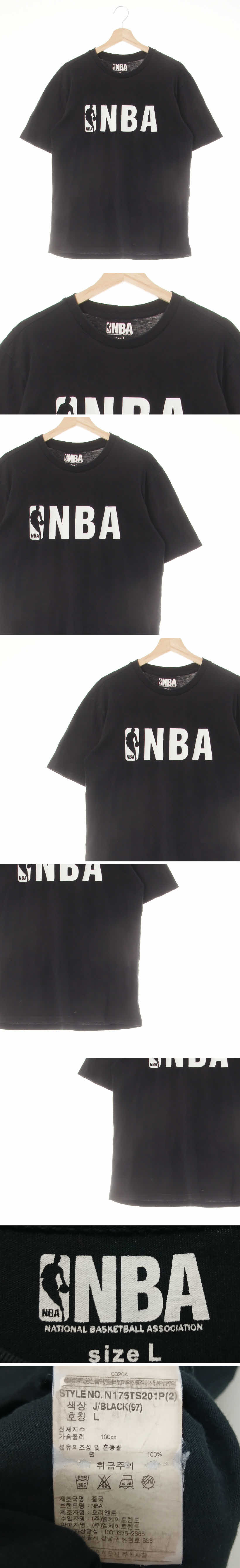 NBA 백로고루즈핏반팔티 NBA 블랙 면 백로고루즈핏반팔티