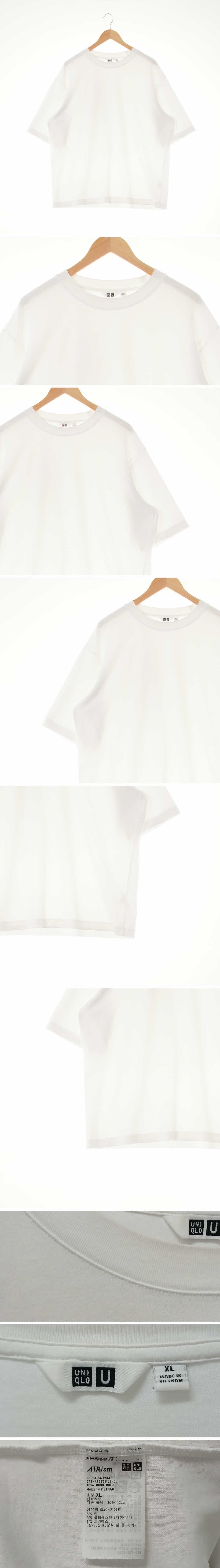 유니클로 드롭숄더루즈반팔티 유니클로 화이트 에어리즘 드롭숄더루즈반팔티
