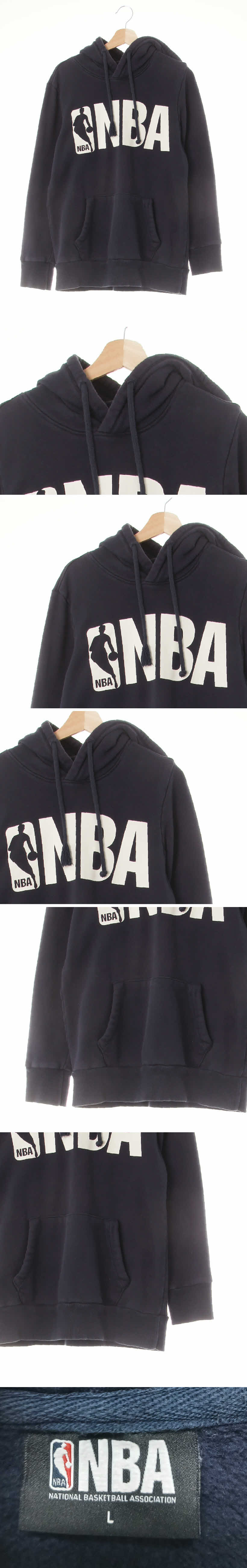 NBA 빅로고웜포켓후드티 NBA 네이비 프린팅 면 빅로고웜포켓후드티