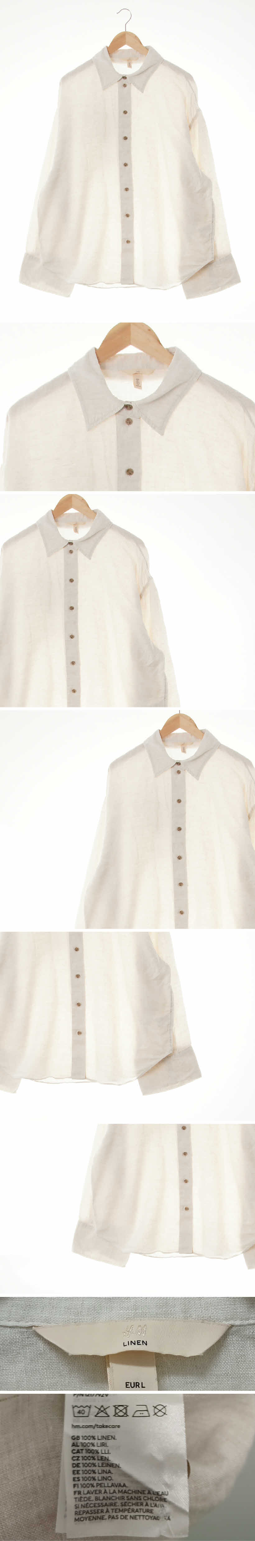 h&m 오버핏과긴팔셔츠 h&m 누디베이지 린넨 오버핏과긴팔셔츠
