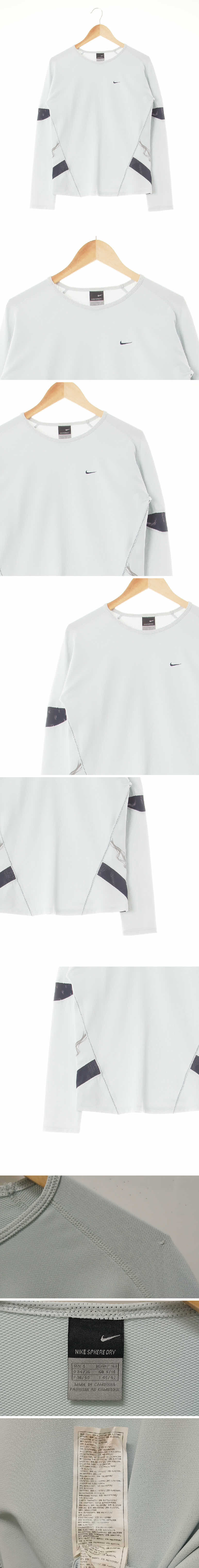 나이키 절개스티치배색스포츠티 나이키 라이트블루네이비 프린팅 드라이핏 절개스티치배색스포츠티