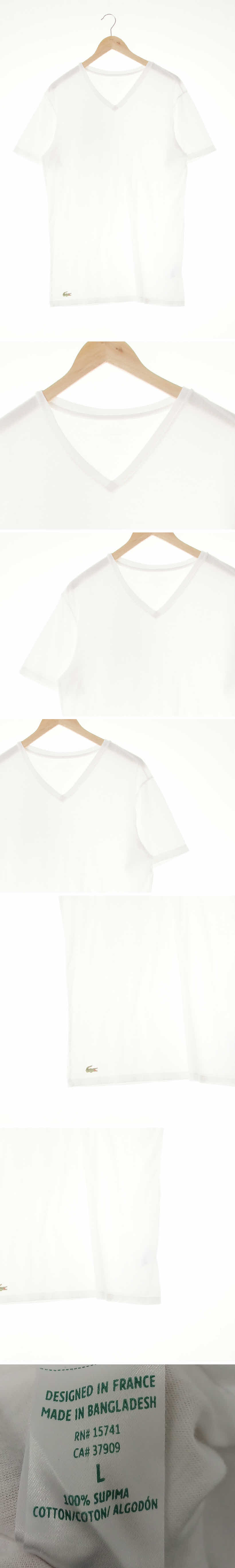 라코스테 하단심볼로고브이넥심플반팔티 라코스테 화이트 면 하단심볼로고브이넥심플반팔티