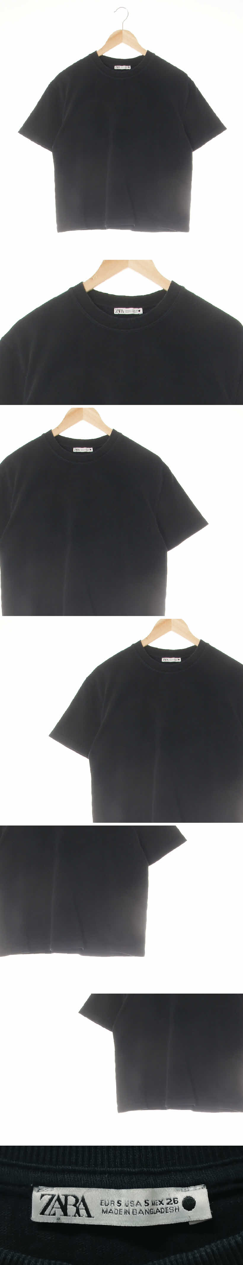 자라 루즈핏반팔티 자라 블랙 면 루즈핏반팔티