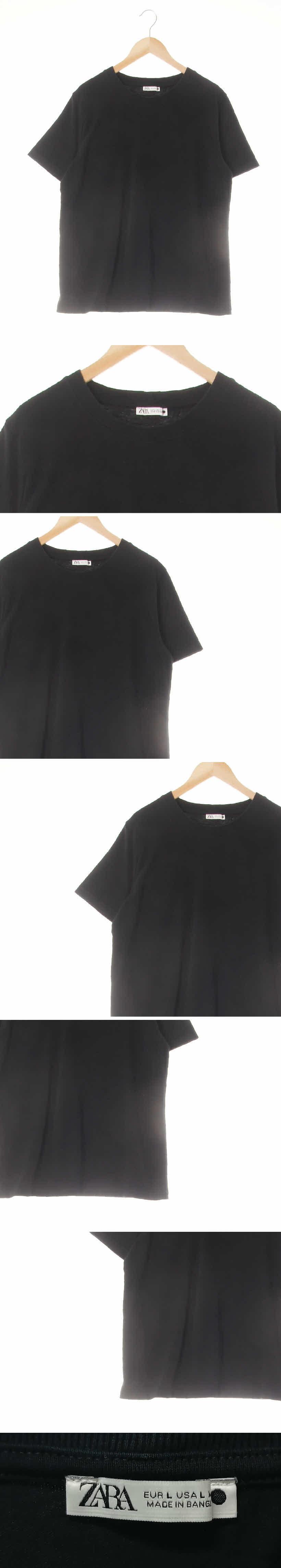 자라 루즈핏반팔티 자라 블랙 면 루즈핏반팔티